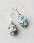 Indian Opal earrings with gold barnacles by Hannah Blount