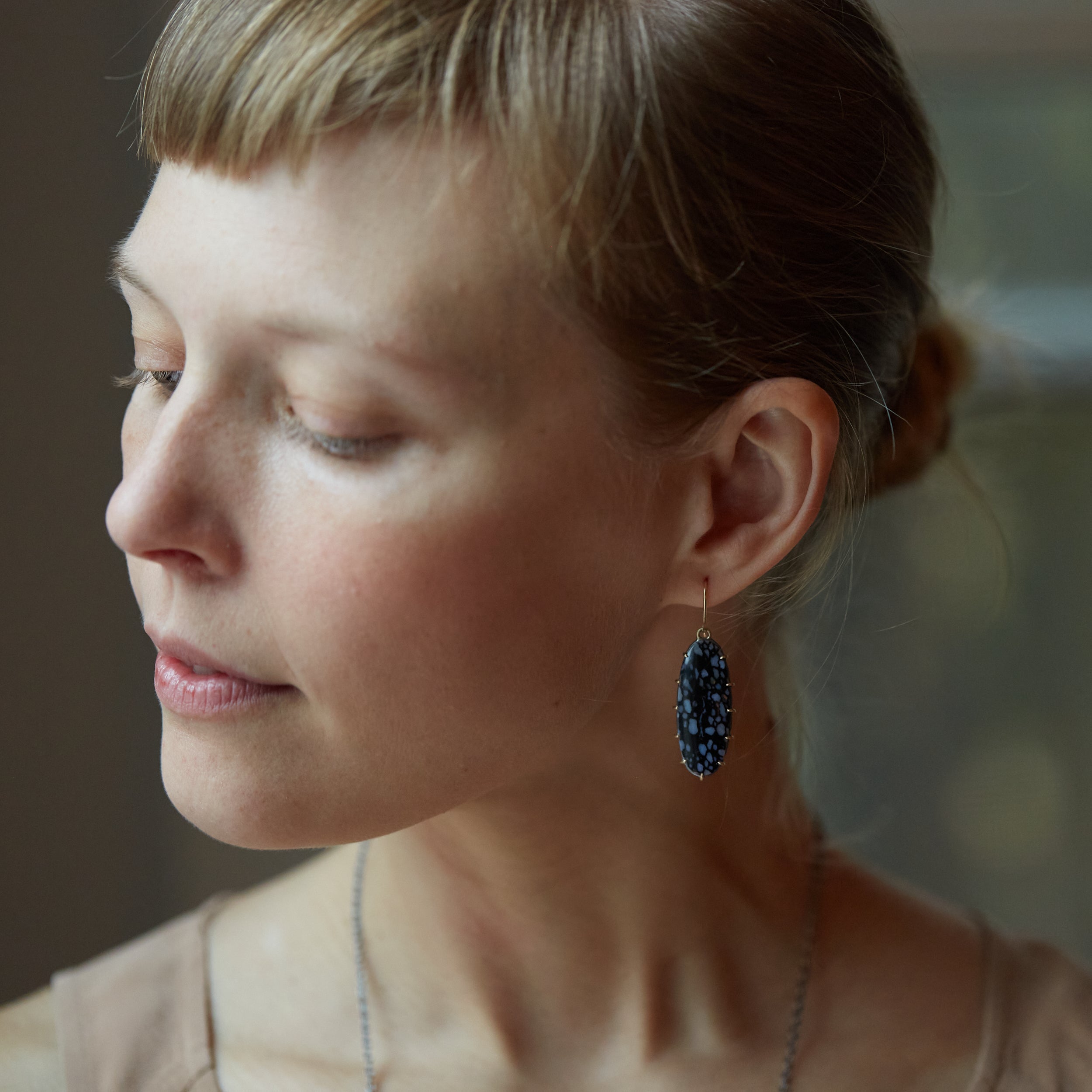 19.5ct petrified palm wood Vanity earrings by Hannah Blount