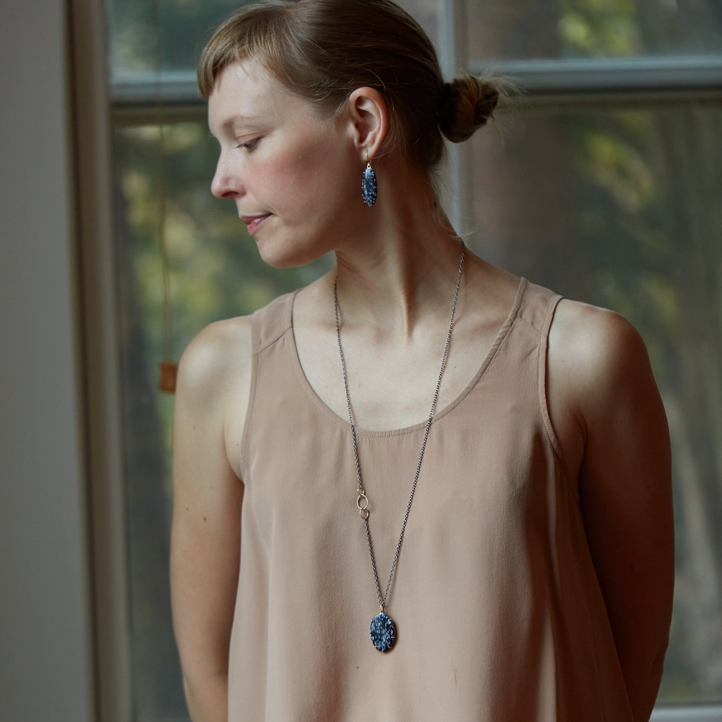 22.95ct petrified palm wood Vanity necklace by Hannah Blount