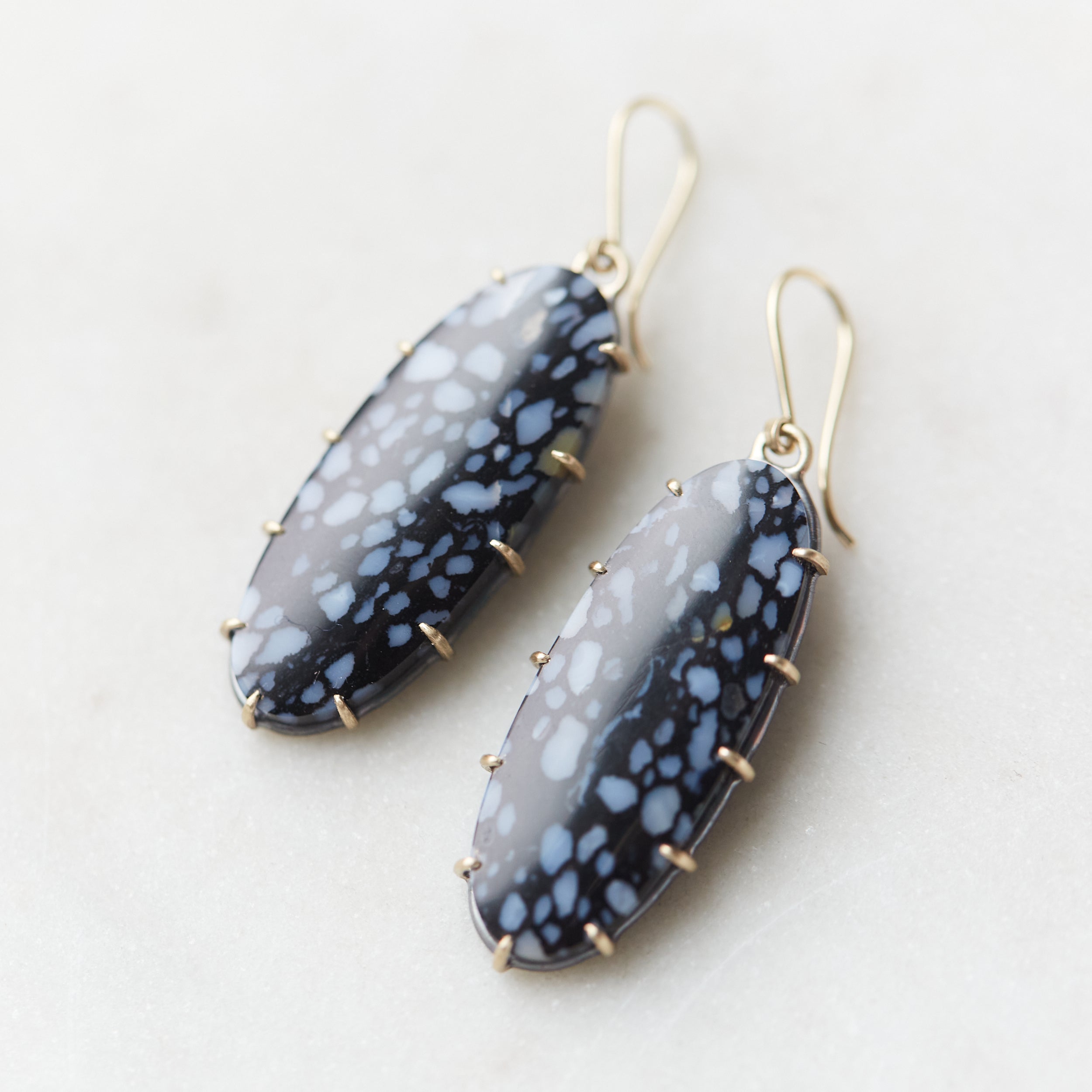 19.5ct petrified palm wood Vanity earrings by Hannah Blount