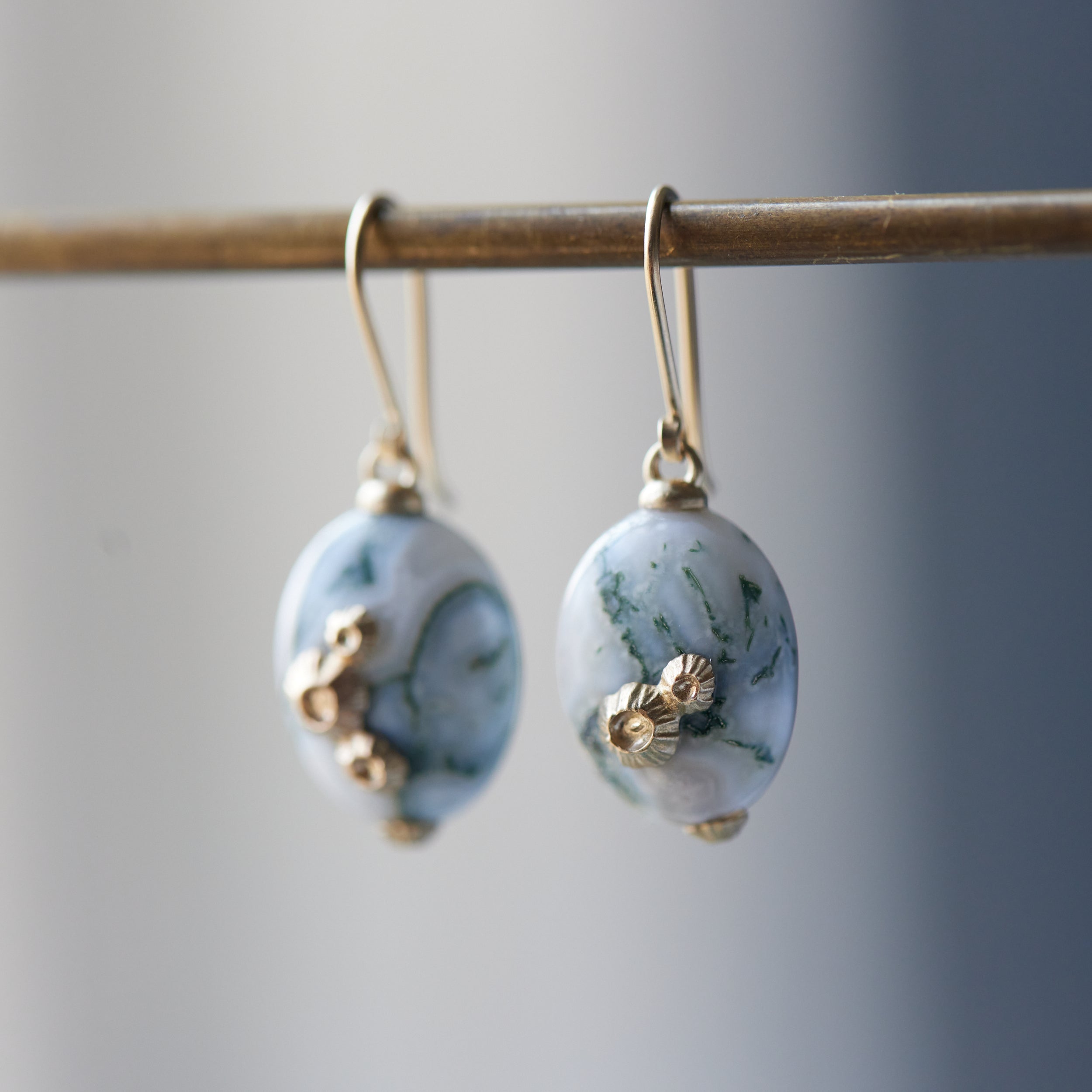 Indian opals with gold barnacles by Hannah Blount Jewelry