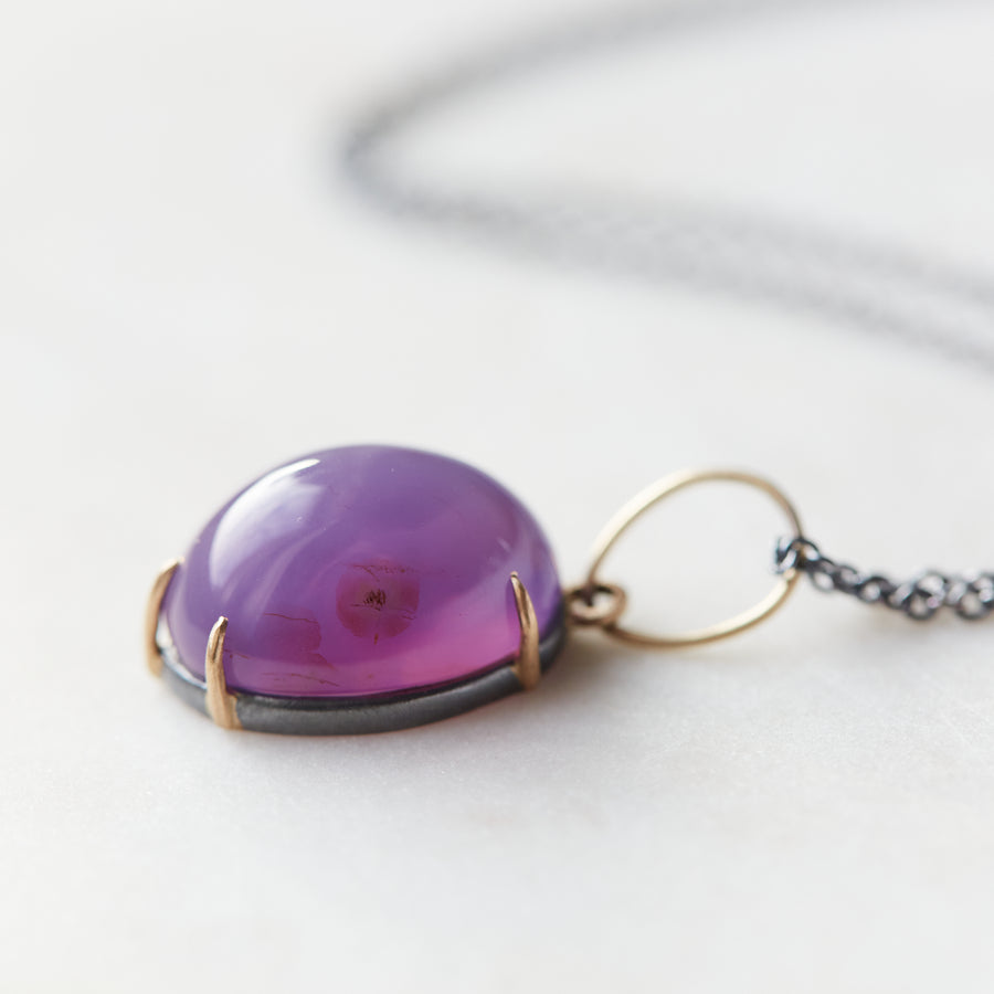 Purple chalcedony vanity necklace by Hannah Blount