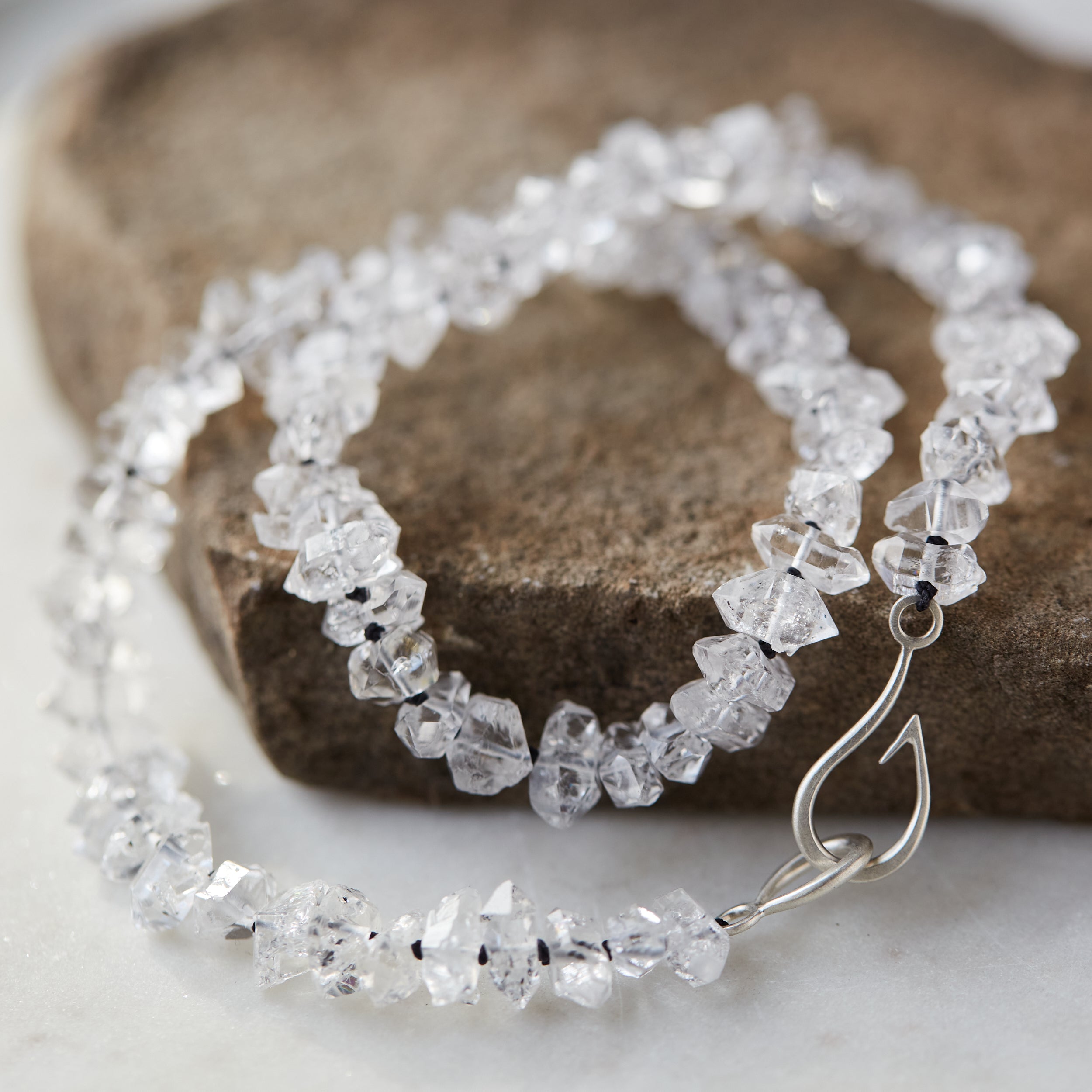 Herkimer strand necklace by Hannah Blount