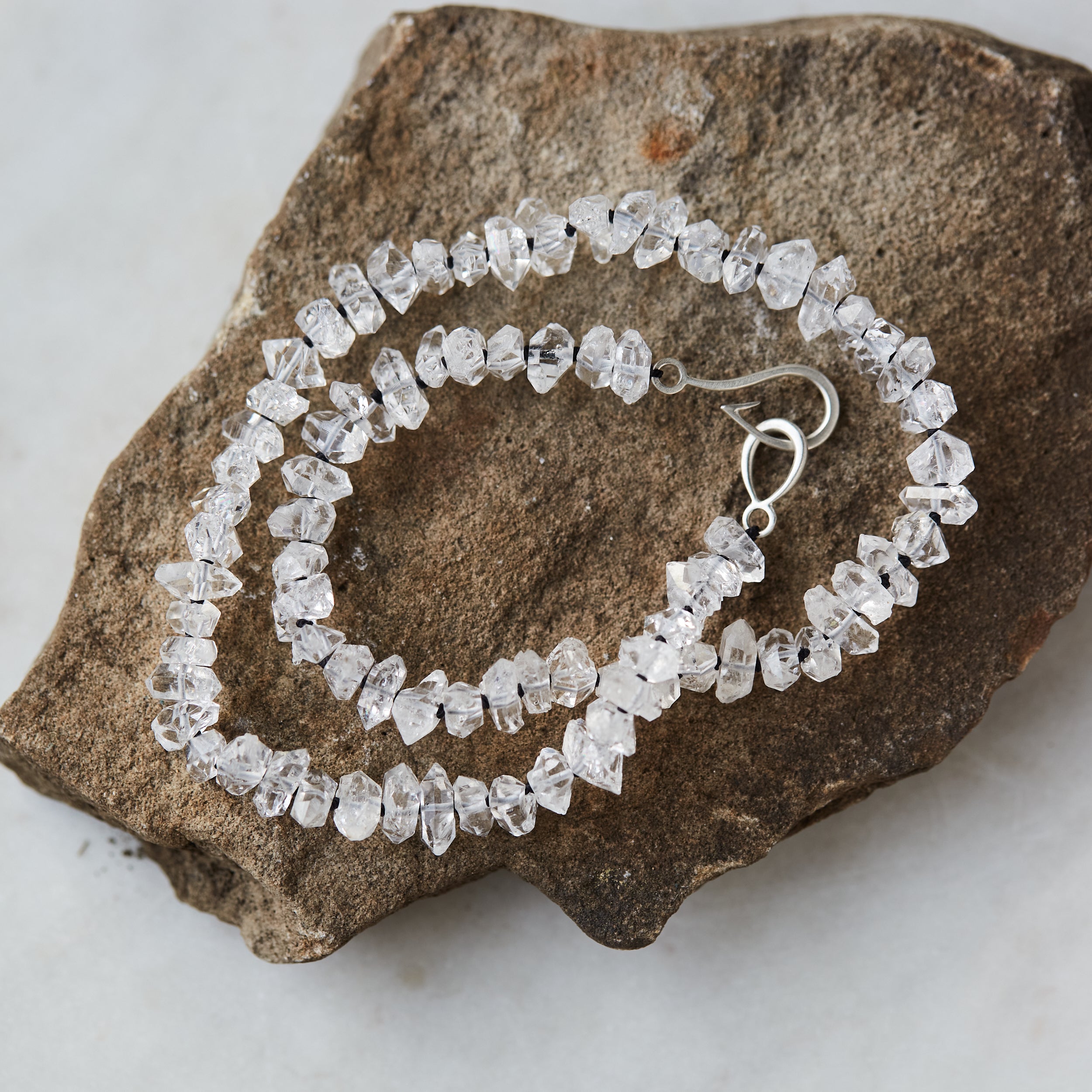 Herkimer strand necklace by Hannah Blount