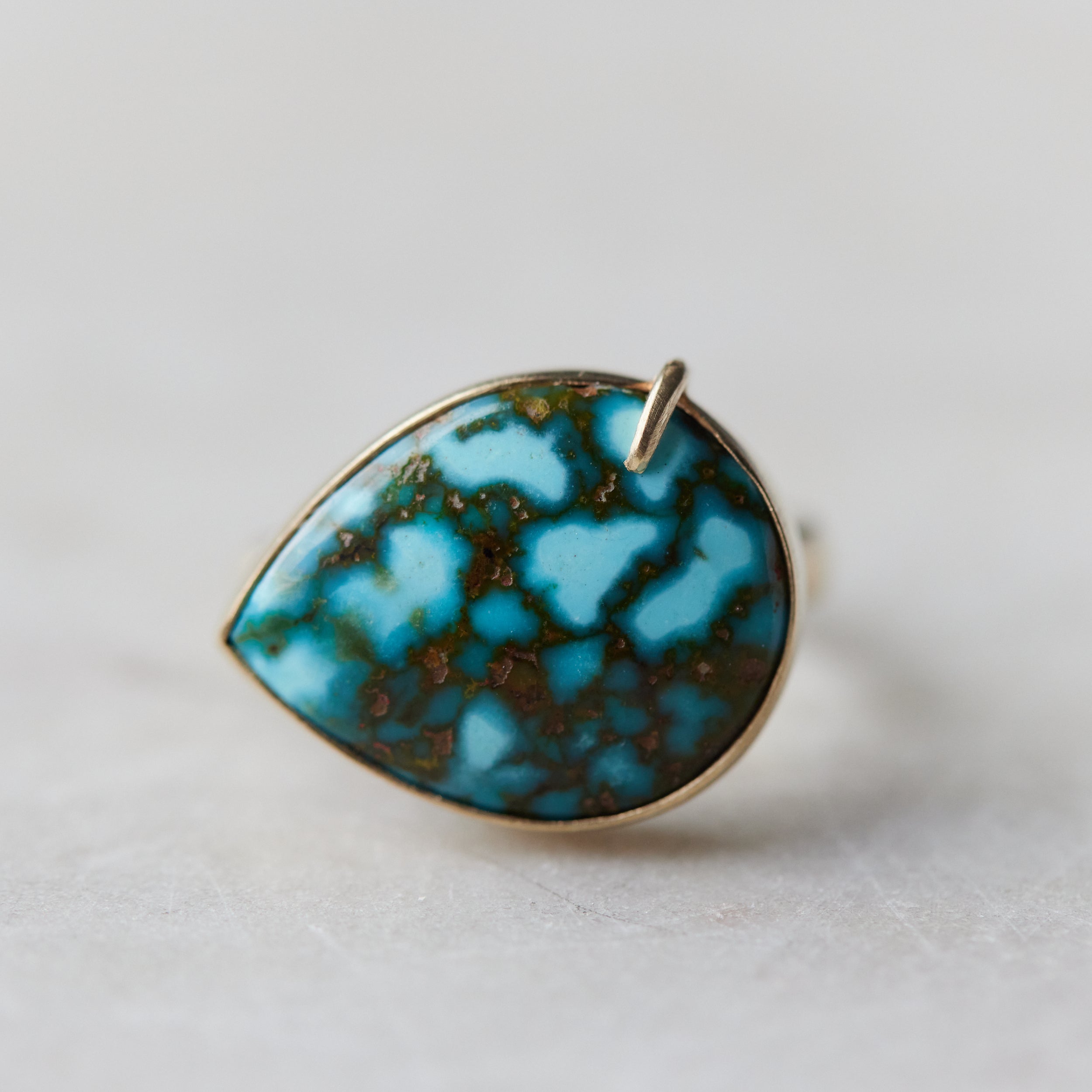 Turquoise gold vanity ring
