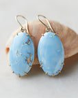 Turquoise vanity earrings gold by Hannah Blount