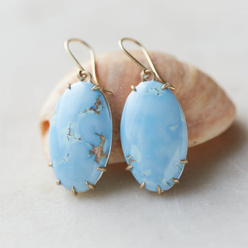 Turquoise vanity earrings gold by Hannah Blount