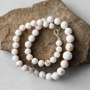 Coral strand necklace by Hannah Blount