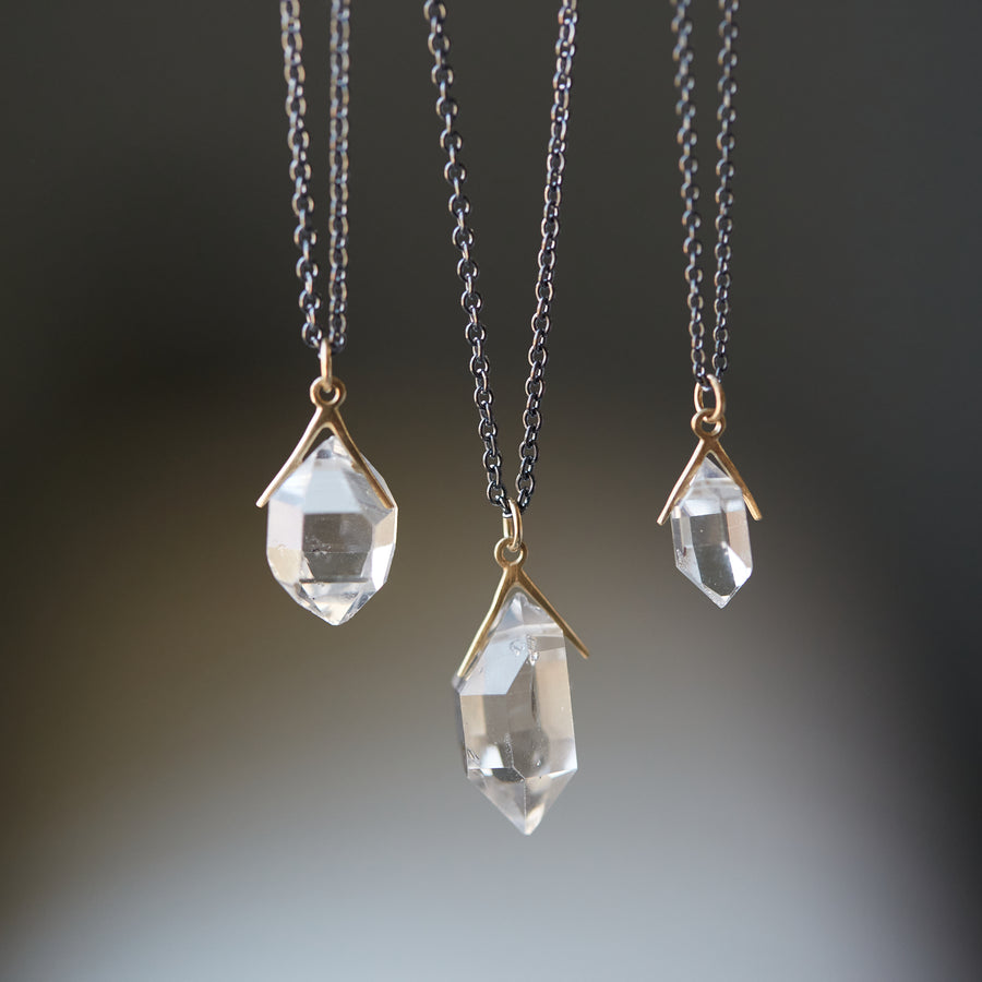 Herkimer crystal necklaces by Hannah Blount