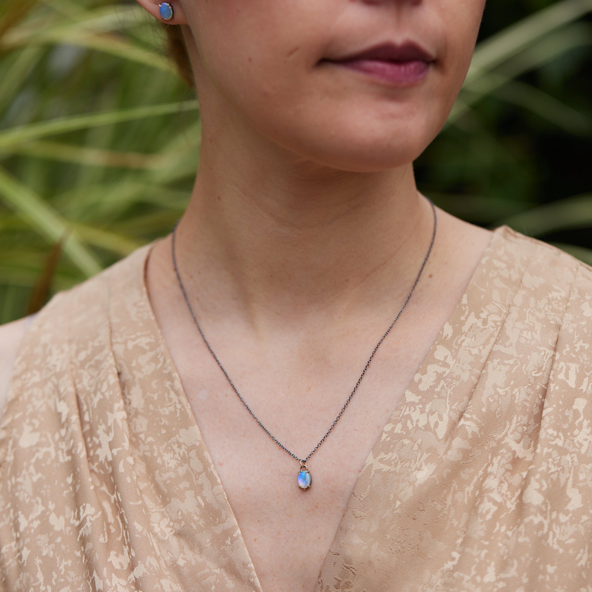 Coober Pedy opal necklace handmade by Hannah Bount Jewelry