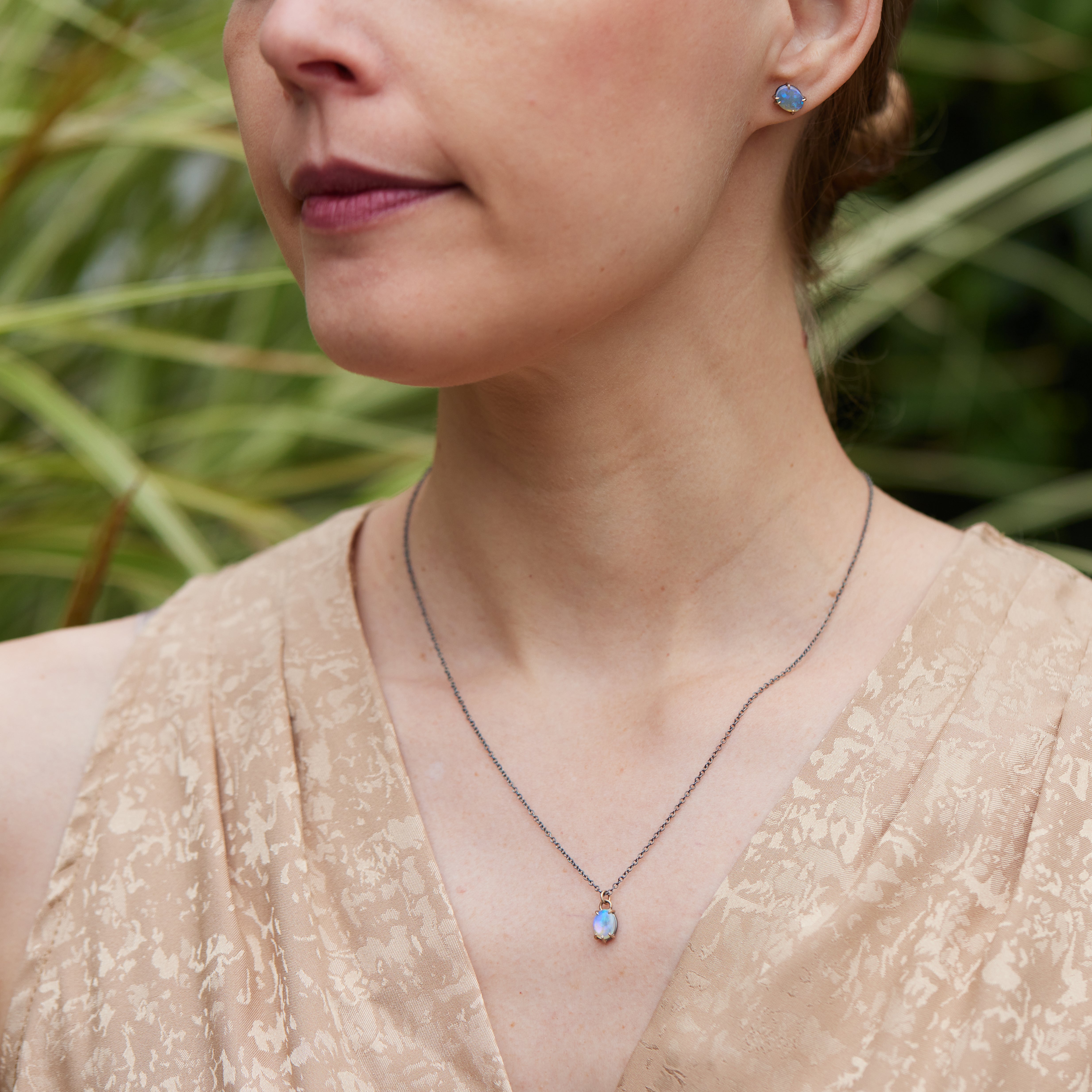 Coober Pedy opal necklace handmade by Hannah Bount Jewelry