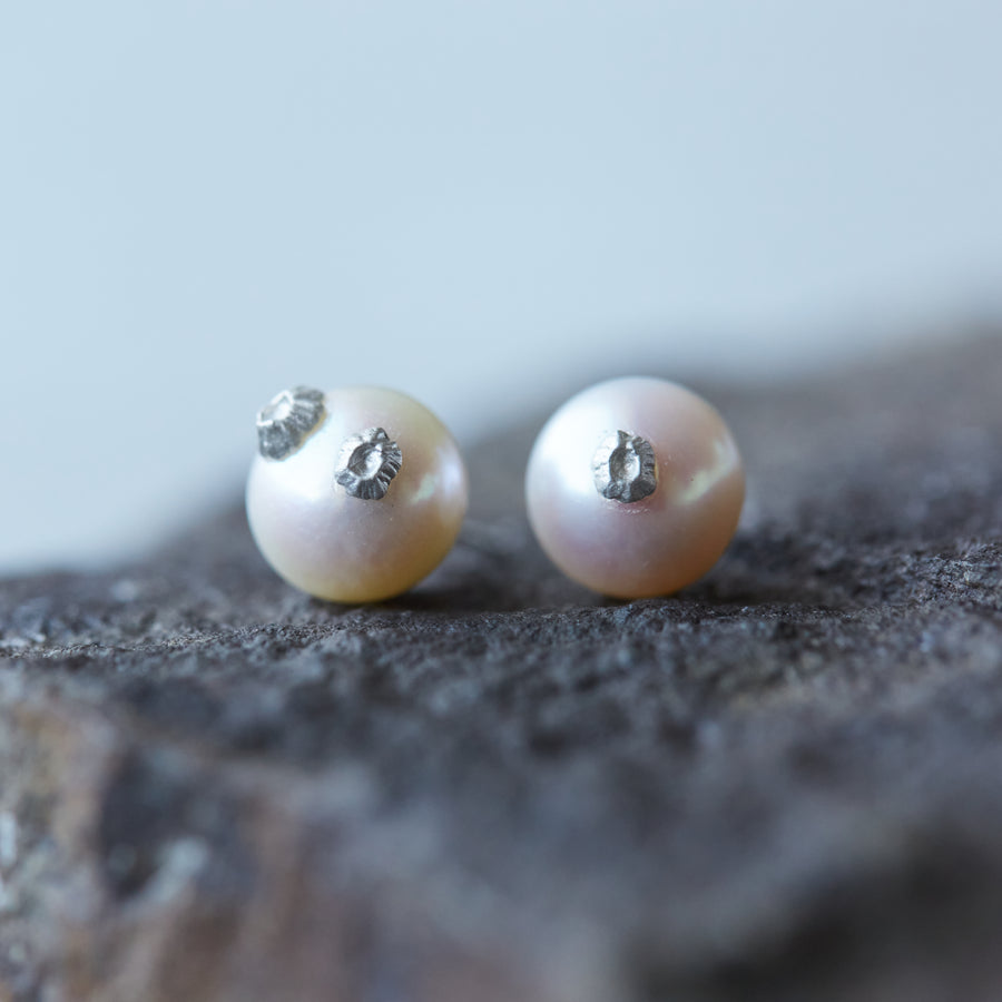 Barnacle studs with silver barnacles by Hannah Blount