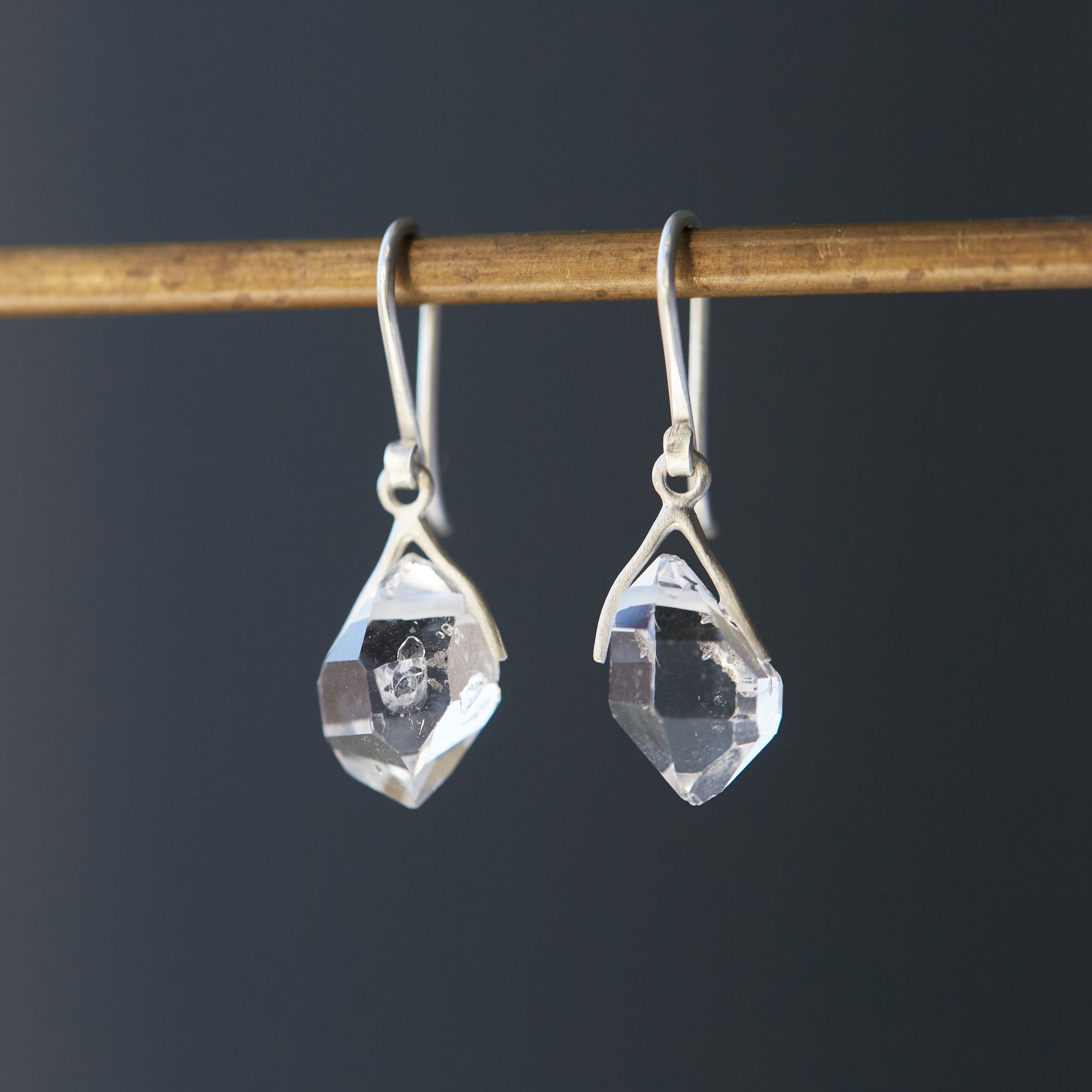 Little Herkimer Quartz Earrings by Hannah Blount
