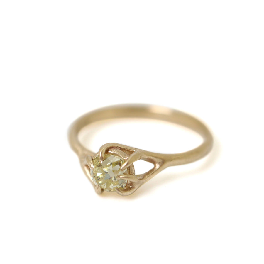 Diamond gold branch ring handmade by Hannah Blount