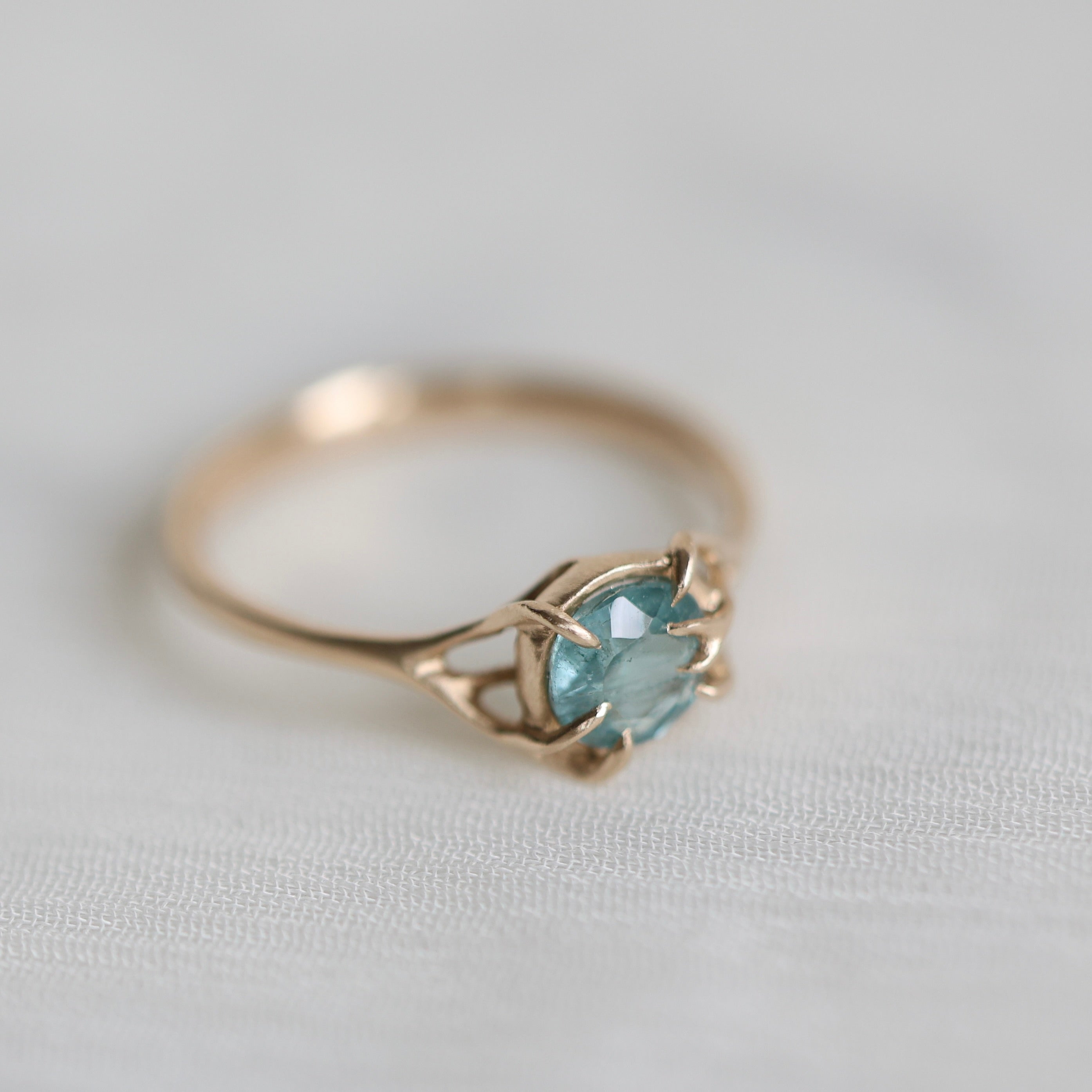 Sylvan spring tourmaline branch waiting ring