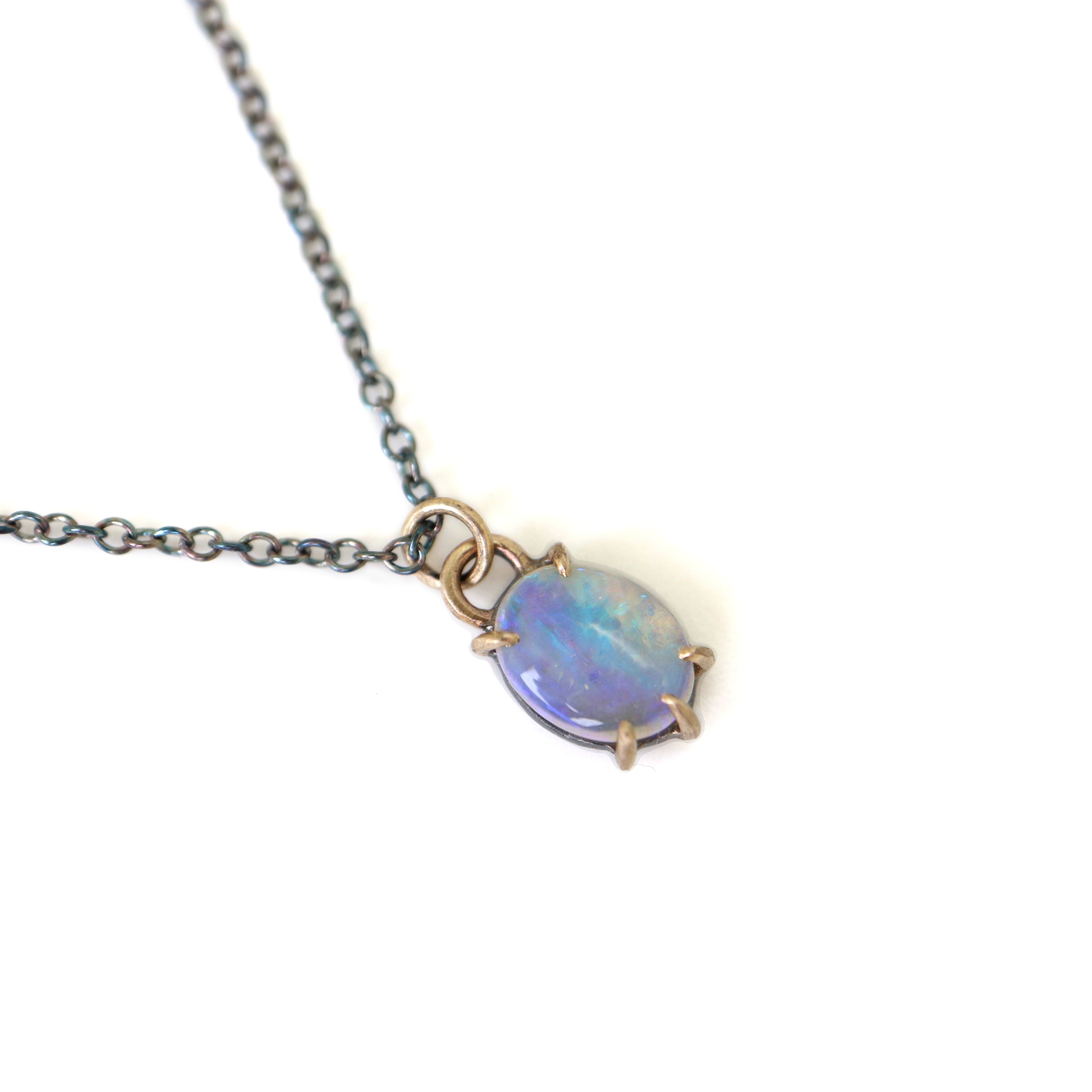 Coober Pedy opal necklace handmade by Hannah Bount Jewelry
