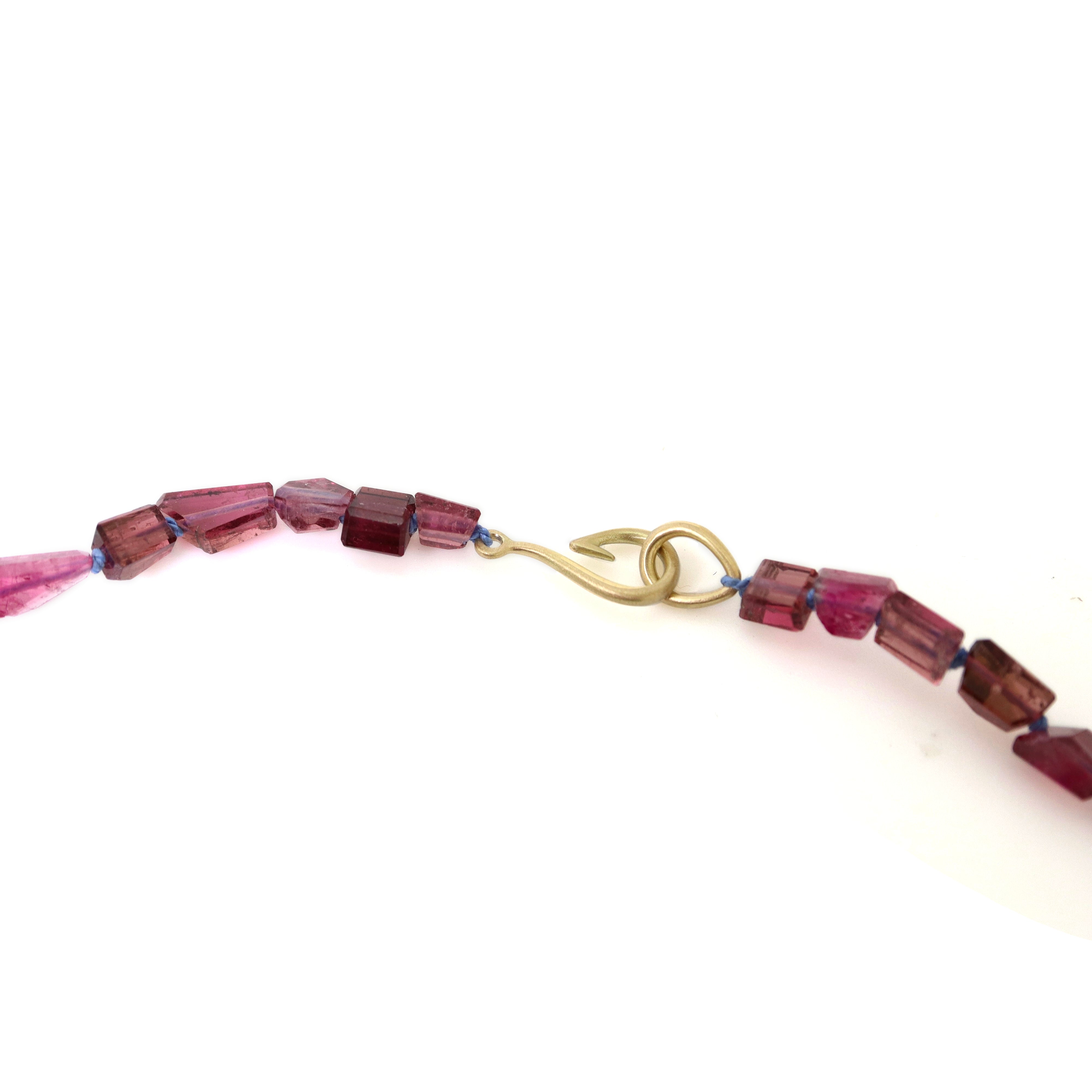 Pink tourmaline strand necklace by Hannah Blount