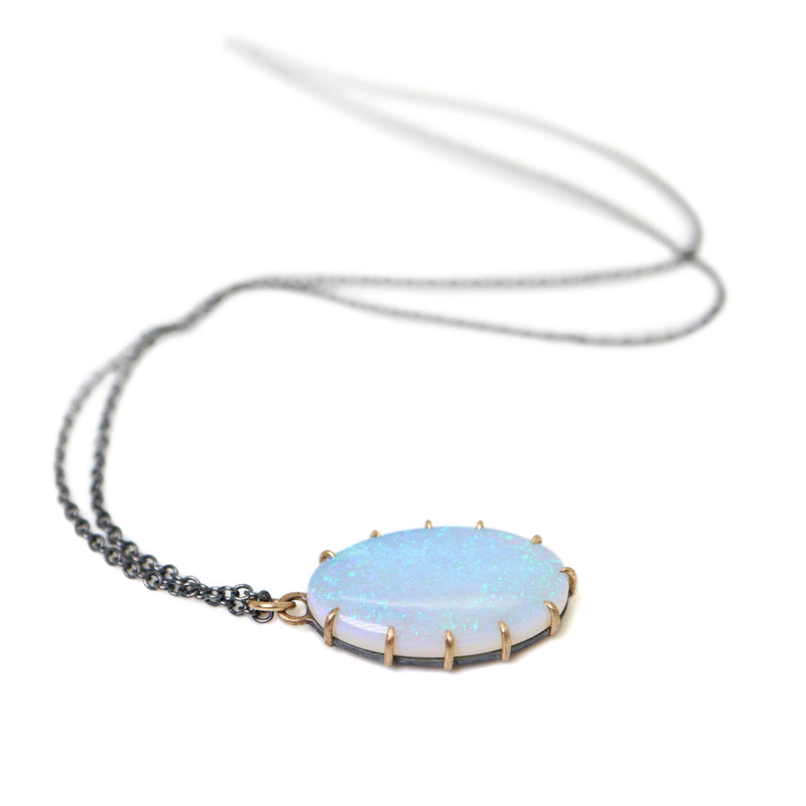opal pendant necklace in gold by hannah blount