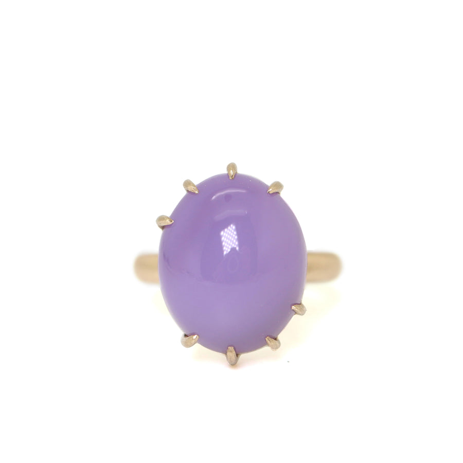 Chalcedony vanity gold ring by Hannah Blount