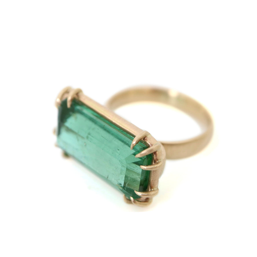 15.75ct emerald vanity gold ring by Hannah Blount