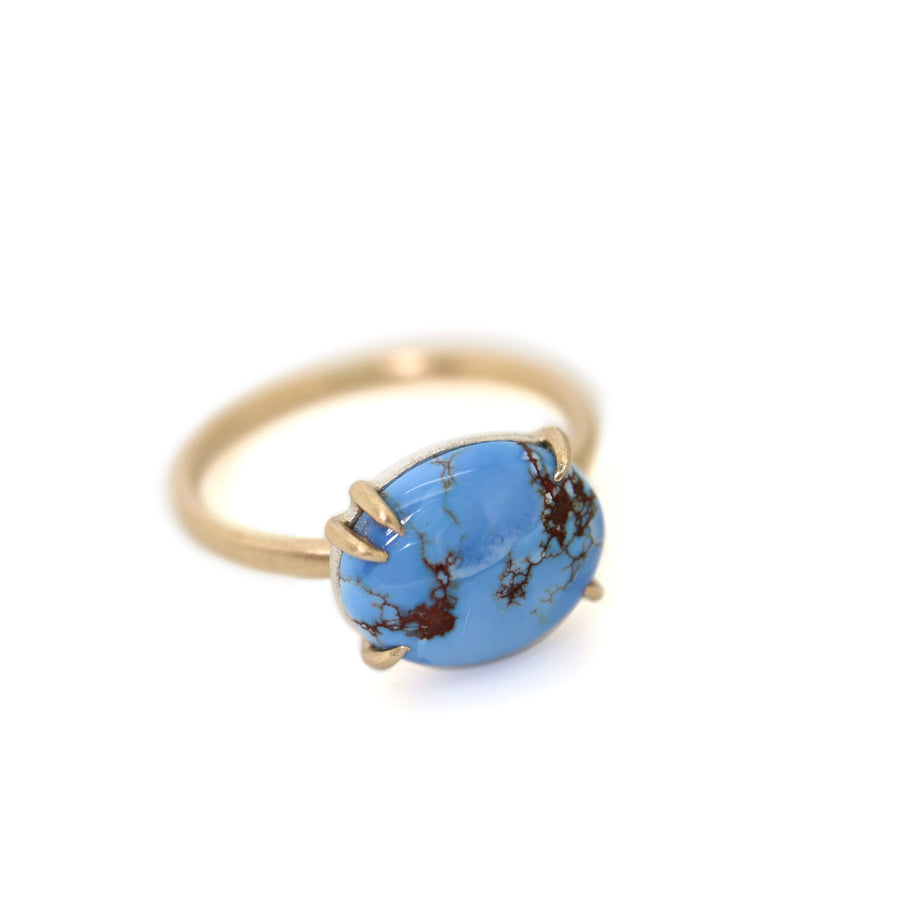 2.9ct Kazakhstan turquoise vanity ring by Hannah Blount