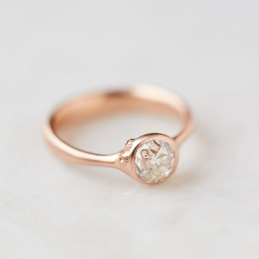 rose gold diamond ring with barnacles