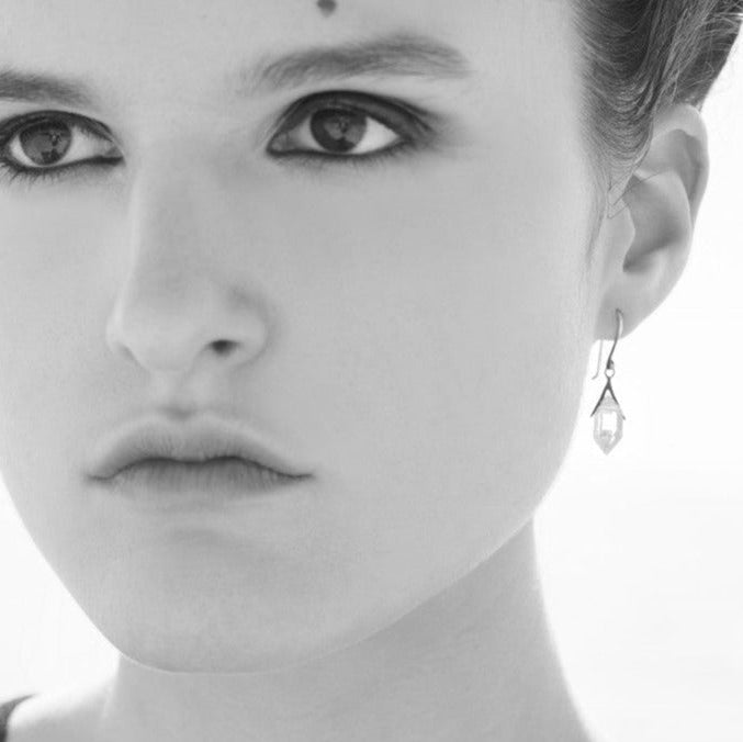 Little Sticks and Stones Herkimer Quartz Earrings-Hannah Blount Jewelry