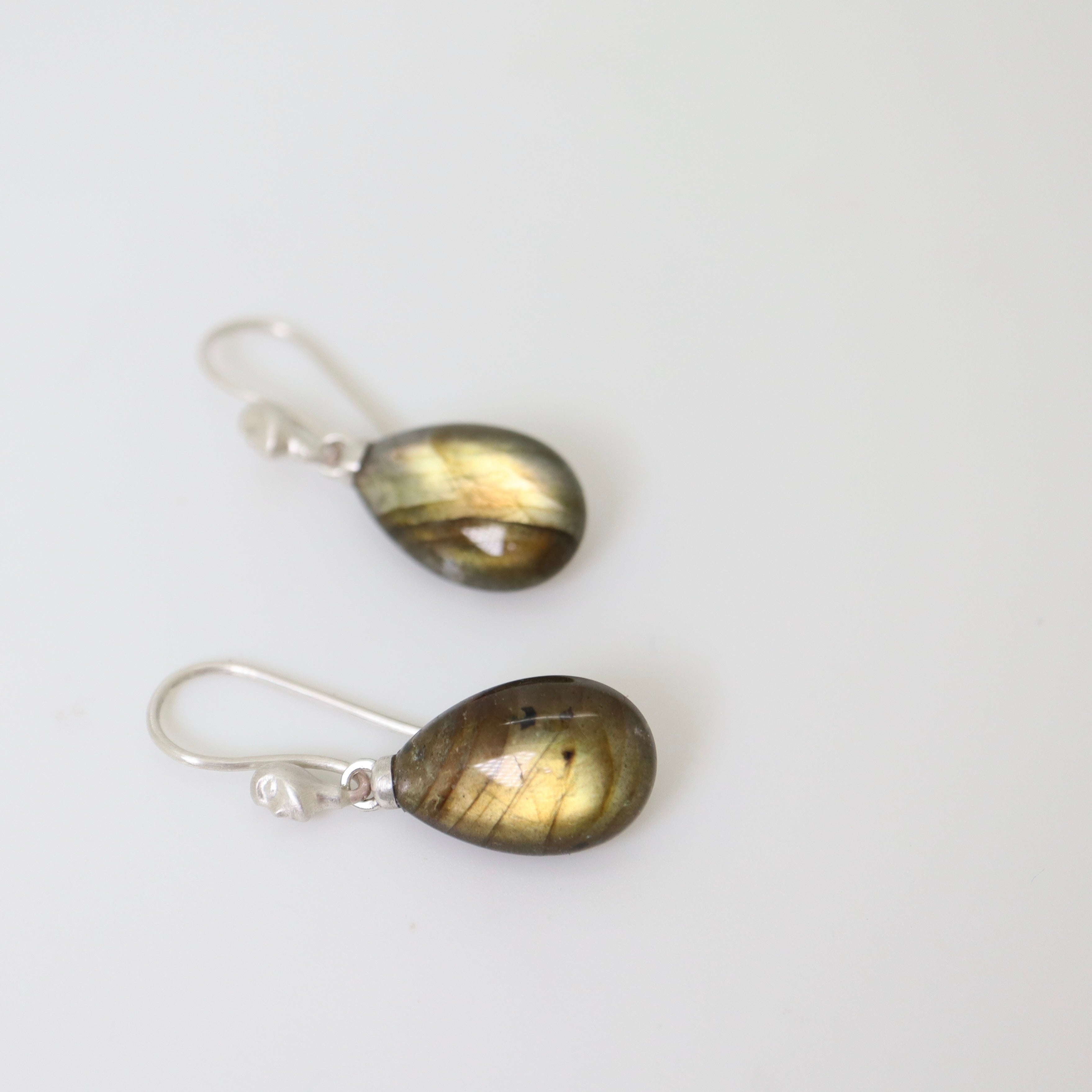 Sandstorm Labradorite Cameo Figurehead Earrings