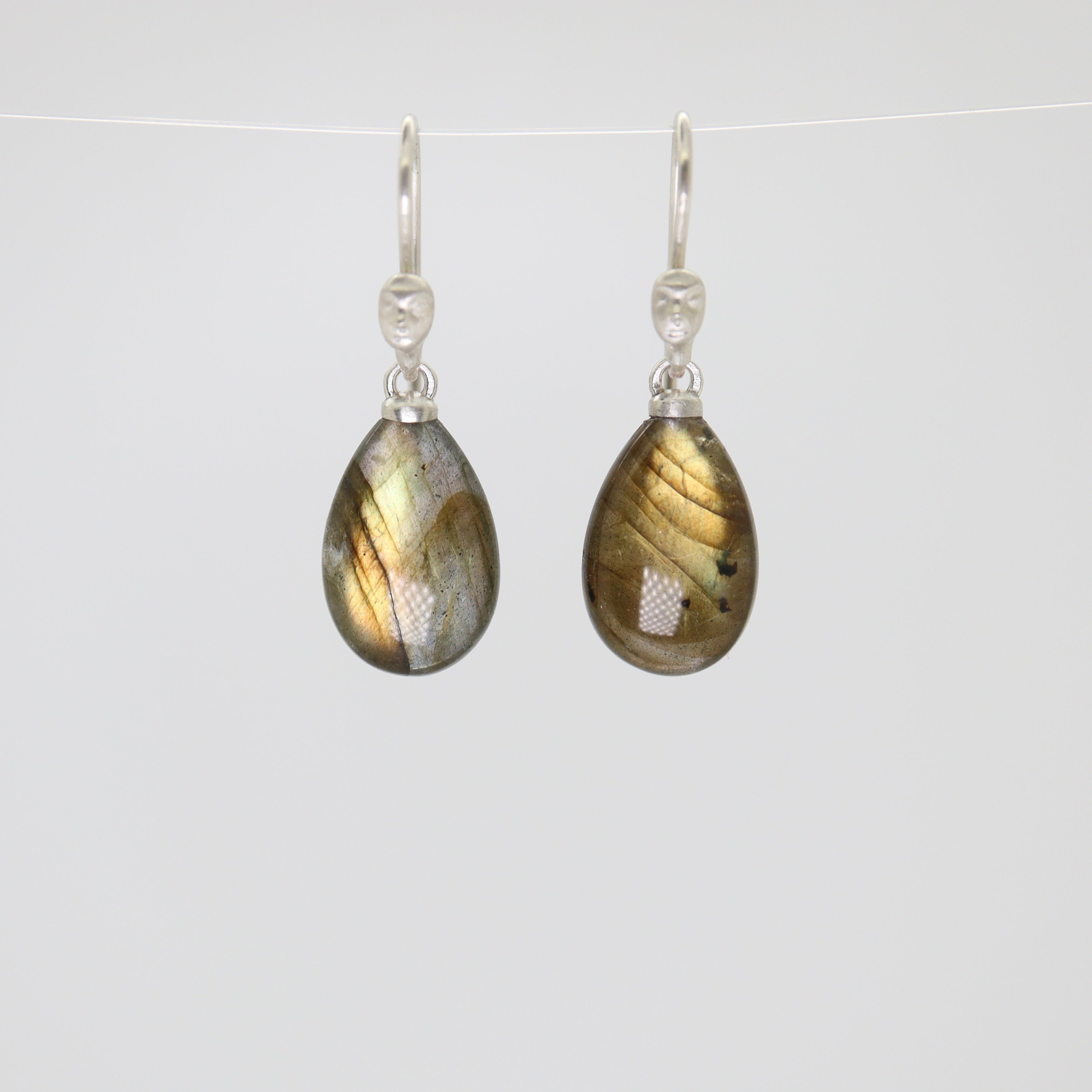 Sandstorm Labradorite Cameo Figurehead Earrings