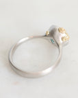 Platinum ring with gold barnacle accents