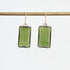 Green stone rectangular earrings