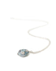 Indian opal Ruthie B. necklace with silver barnacles and chain by Hannah Blount