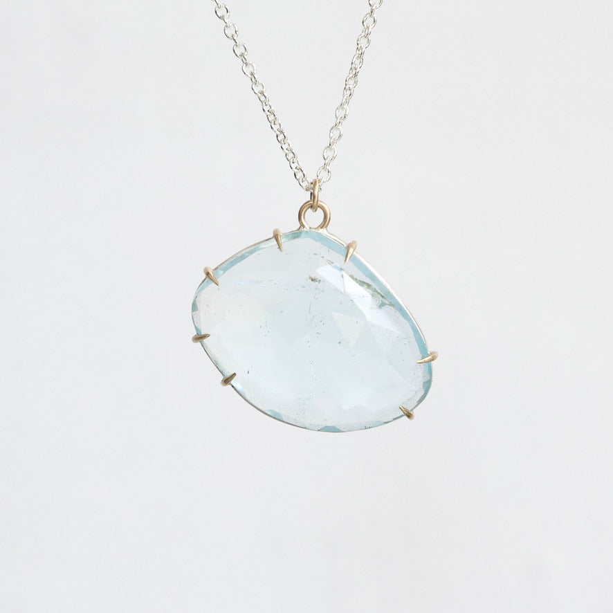 Very light blue topaz necklace