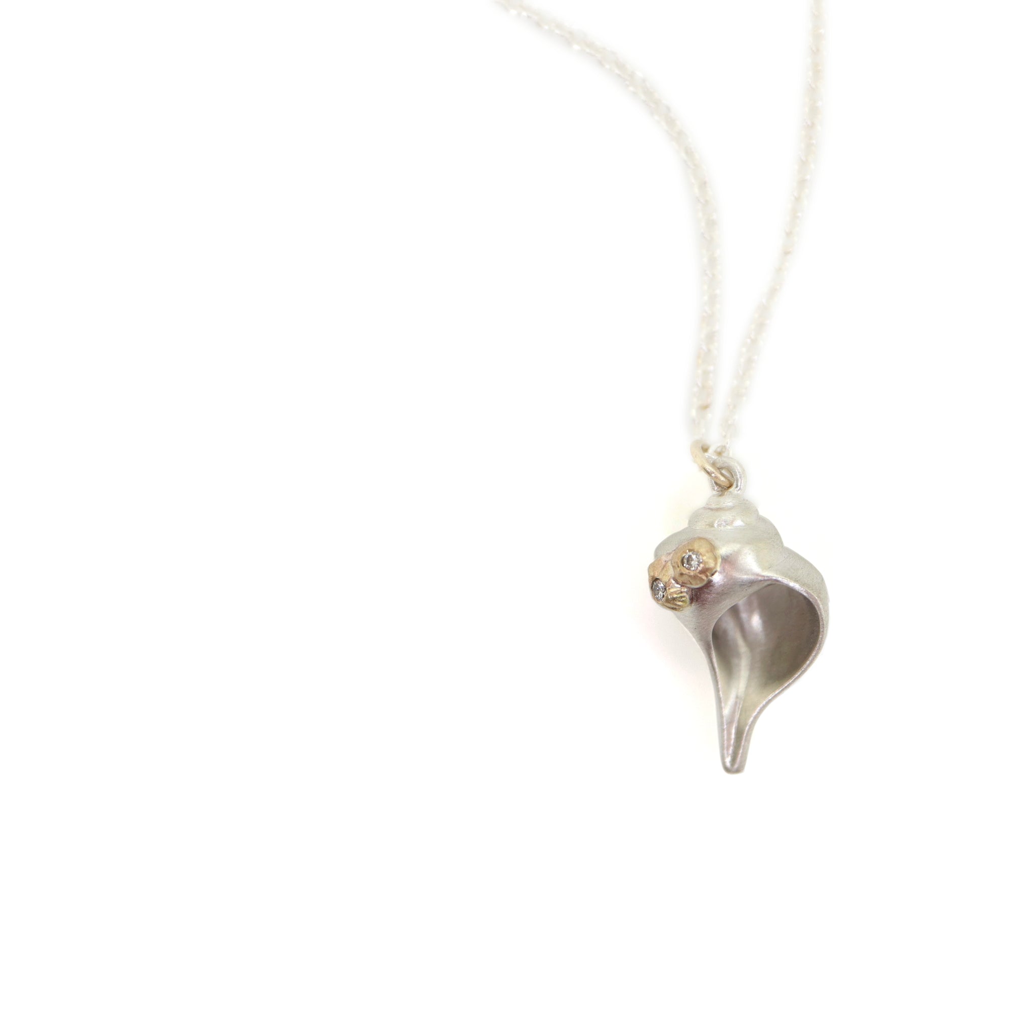 shell necklace with diamond barnacles - Hannah Blount