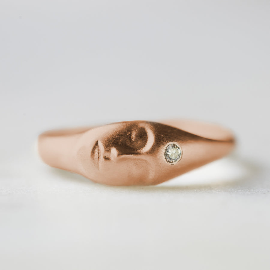 Rose gold cameo ring by Hannah Blount