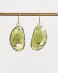 Green idocrase drop earrings