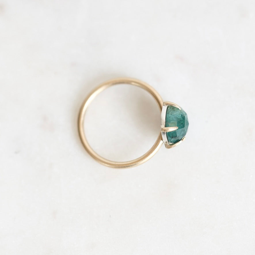 Green stone ring from above