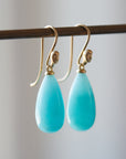Peruvian amazonite cameo figurehead earring in gold
