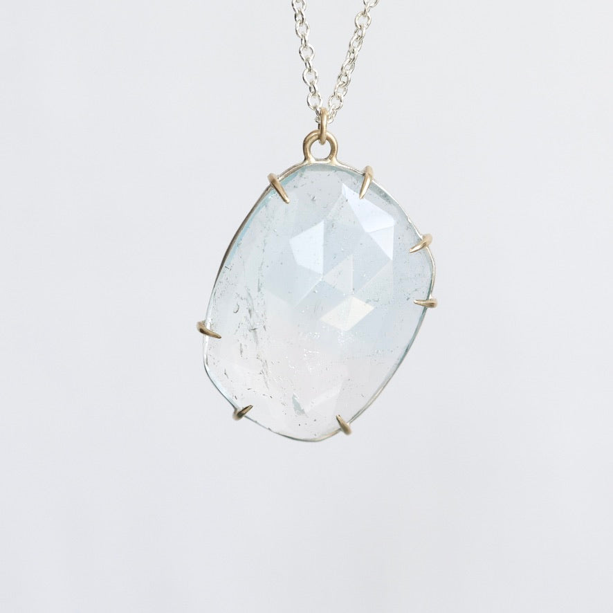 Very light blue topaz necklace pendant 