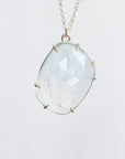 Very light blue topaz necklace pendant 
