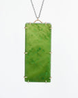 Large jade slice necklace pendant 