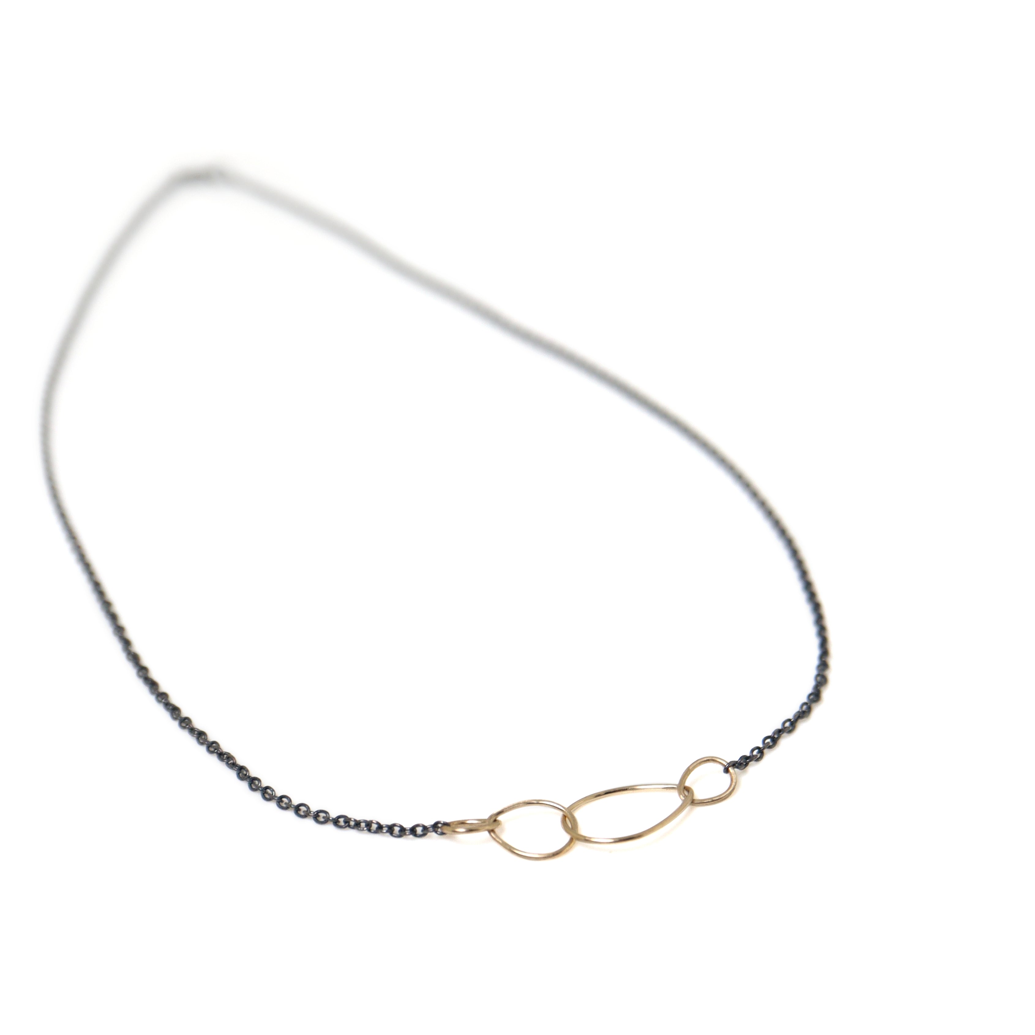 Silver and gold egg loop necklace - Hannah Blount