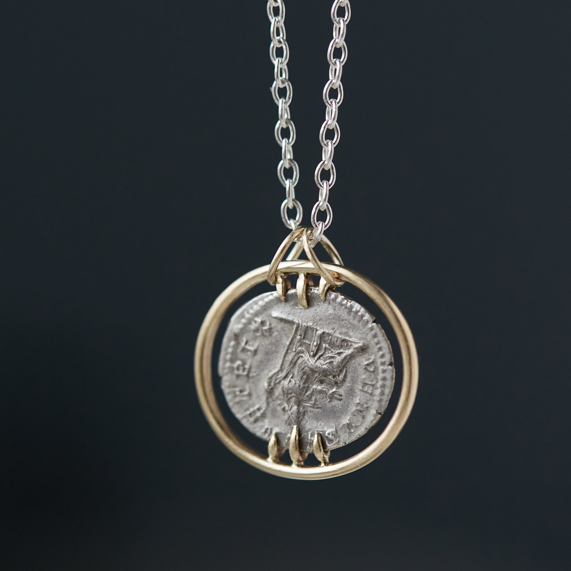 Ancient Goddess Coin Necklace with Empress Fulvia Plautilla and Goddess Venus- Hannah Blount