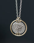Ancient Goddess Coin Necklace with Empress Fulvia Plautilla and Goddess Venus- Hannah Blount