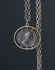 Ancient coin vanity necklace with diamonds - Hannah Blount