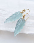 Aquamarine cameo earrings - 18k gold wires - Hannah Blount
