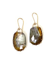 whiskey tourmaline chrysalis earrings with prongs by hannah blount jewelry