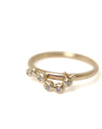 Caterpillar and diamond 14k gold ring by hannah blount jewelry