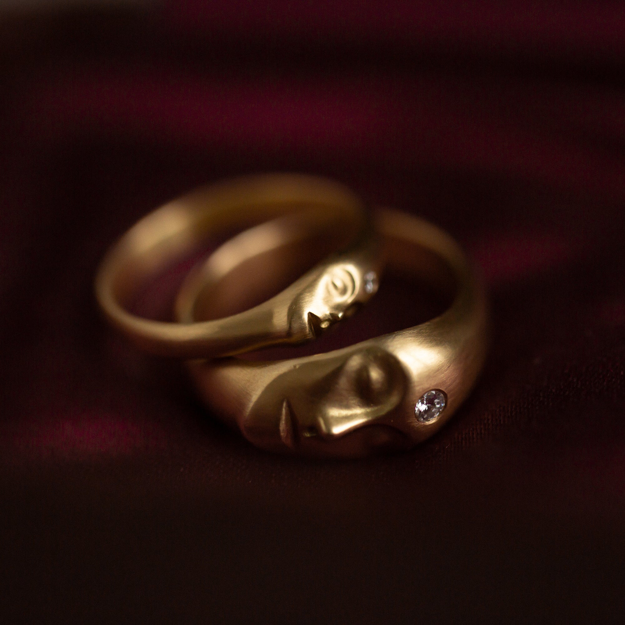 Gold Grey Lady Cameo Ring - Hannah Blount