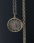 Ancient coin vanity necklace with diamonds - Hannah Blount